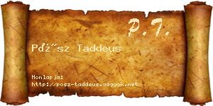 Pósz Taddeus névjegykártya